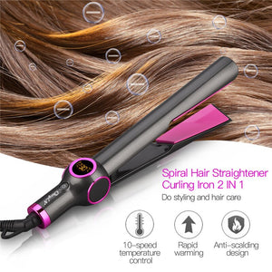 Two-In-One  Curling And Straightening  Fast Heating Hair Straightener