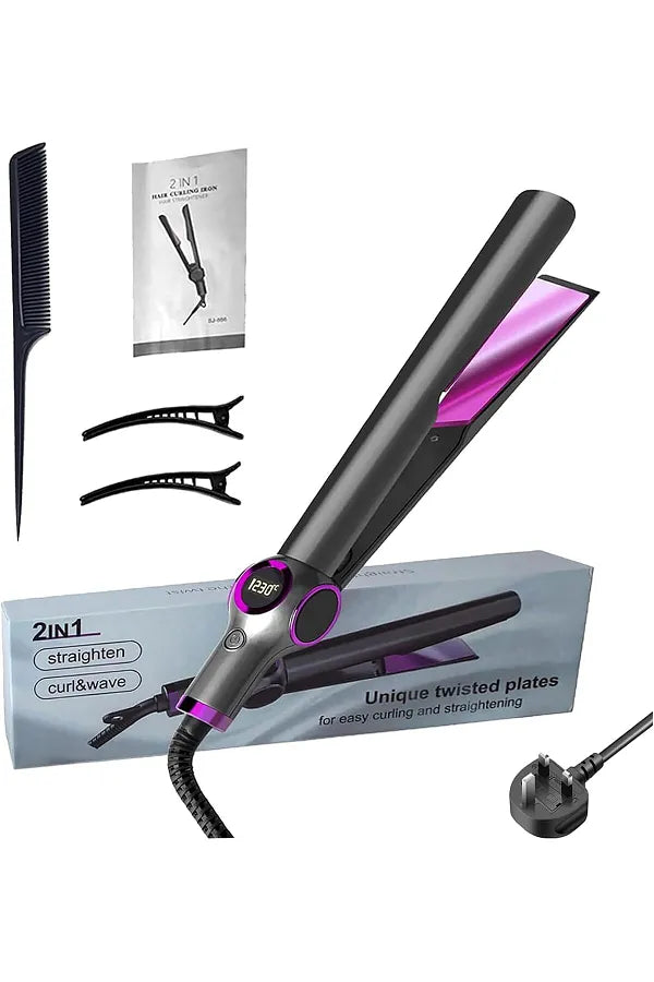 Two-In-One  Curling And Straightening  Fast Heating Hair Straightener