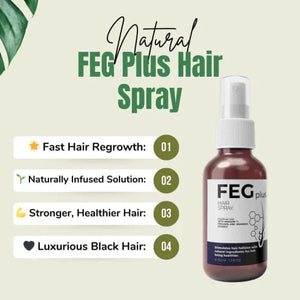 FEG Plus Hair care spray that  brings shiny, healthy hair growth