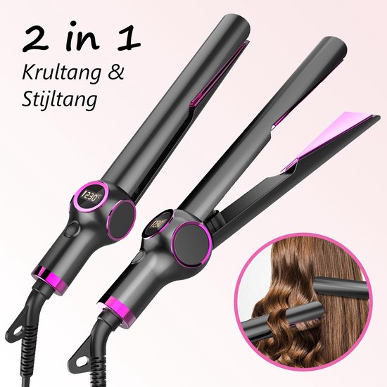 Two-In-One  Curling And Straightening  Fast Heating Hair Straightener
