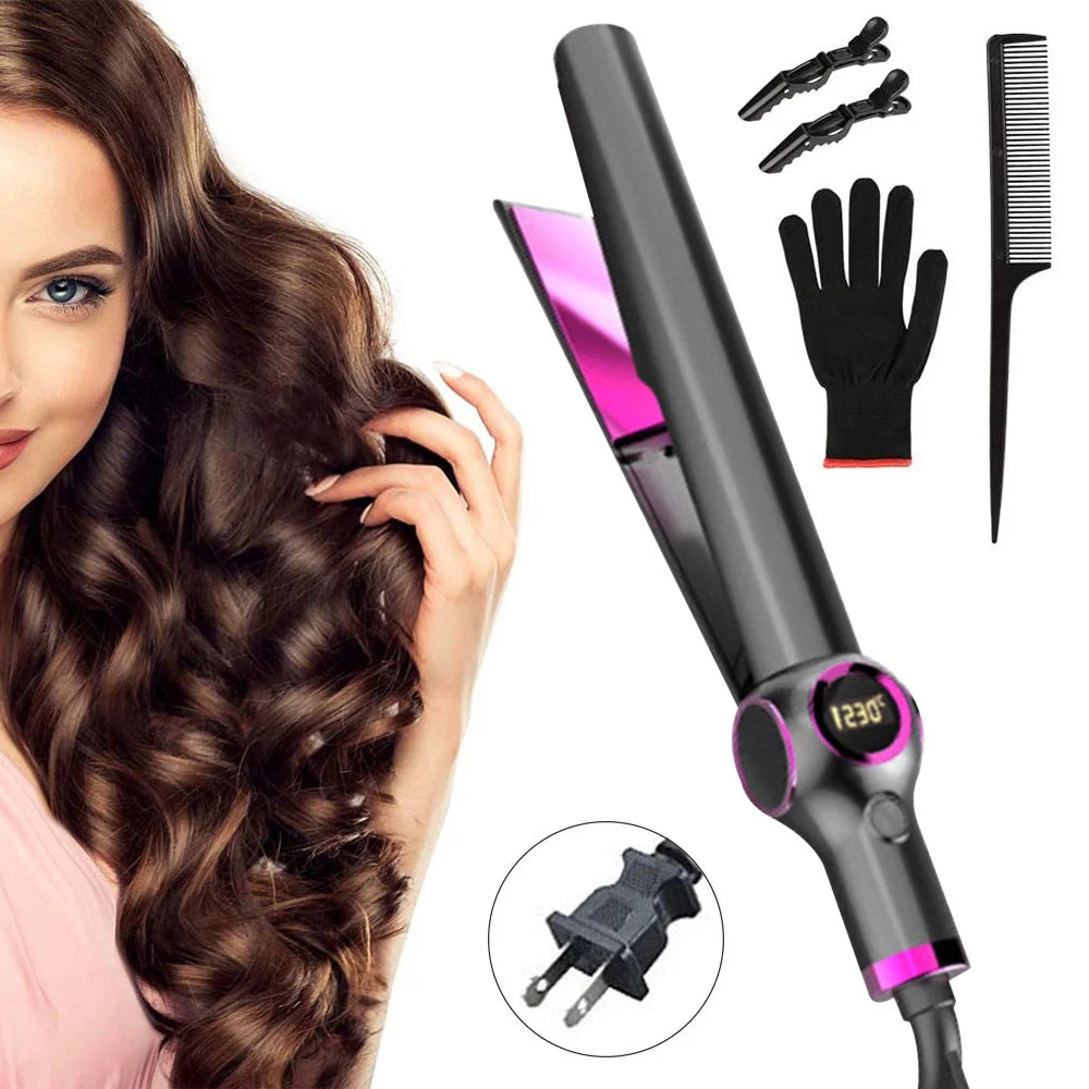 Two-In-One  Curling And Straightening  Fast Heating Hair Straightener