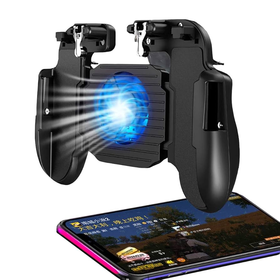 New-Mobile Gaming Controller With Cooling Fan For PUBG Trigger