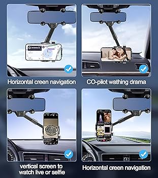 , 360 Degree Rotation Universal Cell Phone Holder for Car Clip Mount Stand