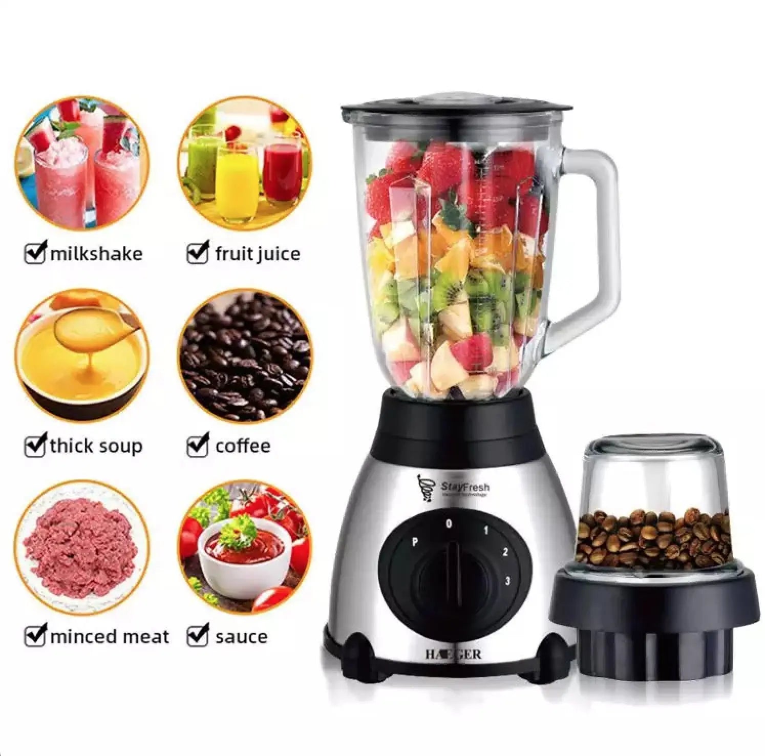 -Heavy Duty Stainless Steel Blade Electric Blender/Juicer Blender Mixer