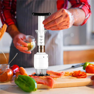 Professional Meat Injector Tenderizer Stainless Steel Blade 3OZ Marinade Injector