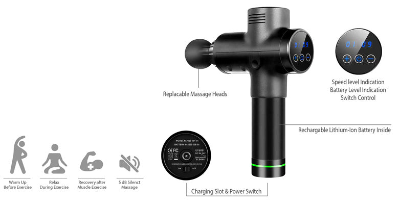 Fascial Massage Gun hand Muscle massager gun Body Neck Back  Muscle Relaxation